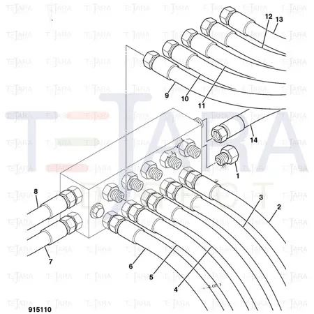 JCB Part No.# 649/51897, HOSE, 1/4" BSP x 755mm - JCB Spare Parts