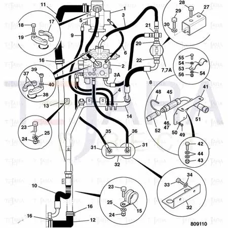 JCB Part No.# 612/42300, HOSE 3/8BSP 775mm - JCB Spare Parts