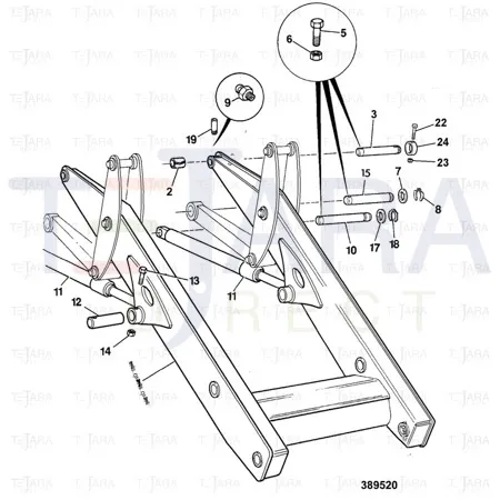 JCB Part No.# 811/90593, P/PIN 50.84/50.72*251 COATED(00019) - JCB Spare Parts