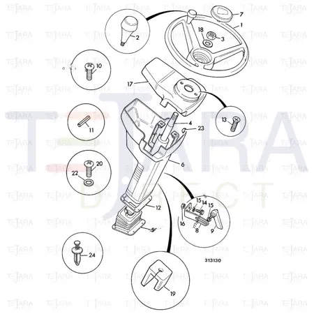 JCB Part No.# 265/02513, COLUMN STEERING - JCB Spare Parts