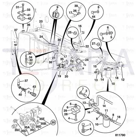 JCB Part No.# 614/23900, HOSE 5/8BSP 300mm - JCB Spare Parts