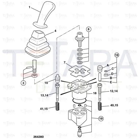 JCB Part No.# 25/220687, KIT, PLUNGER W / NBR SEALS PORTS 2  4 - JCB Spare Parts