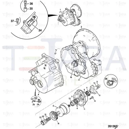 JCB Part No.# 459/10266, Casing Rear (STD) PS750 - JCB Spare Parts