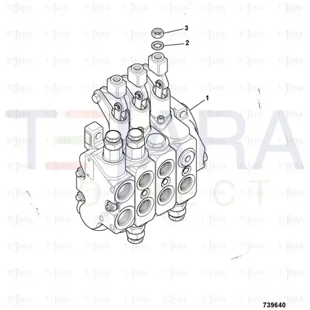 JCB Part No.# 25/222390, VALVE 3 SPOOL - JCB Spare Parts