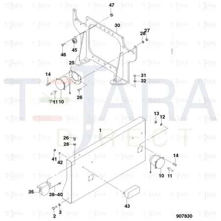 JCB Part No.# 8424/01121, Light Headlamp AMP connectors LOR5.41321 - JCB Spare Parts