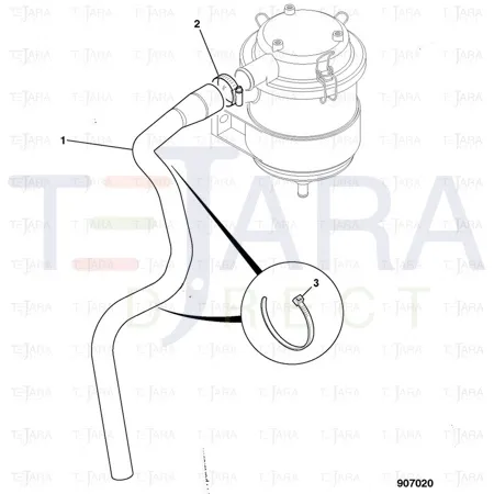 JCB Part No.# 834/11466, HOSE - OIL CARRY OVER - JCB Spare Parts
