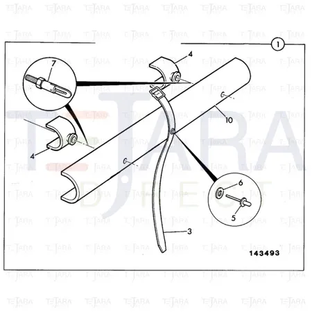 JCB Part No.# 128/14206, GA SAFETY STRUT loader - JCB Spare Parts