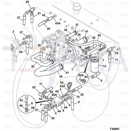 JCB Part No.# 816/90262, ADAPTOR -TEE - JCB Spare Parts