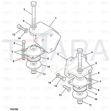 JCB Part No.# 335/08918, WA R/H MOUNT engine - JCB Spare Parts