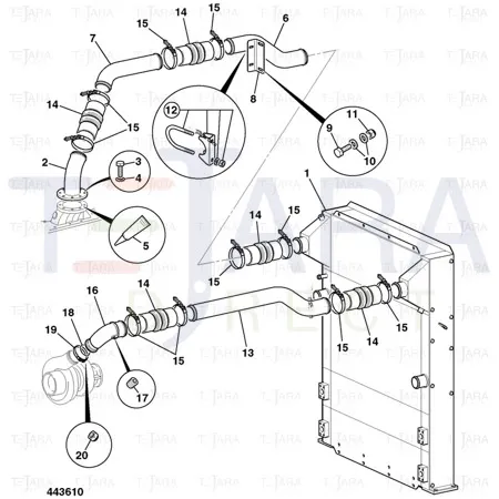 JCB Part No.# 02/911207, CLAMP "V" - JCB Spare Parts