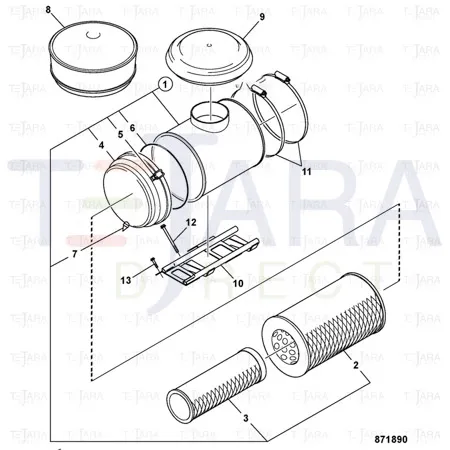 JCB Part No.# SC1335680, ELEMENT -AIR - JCB Spare Parts