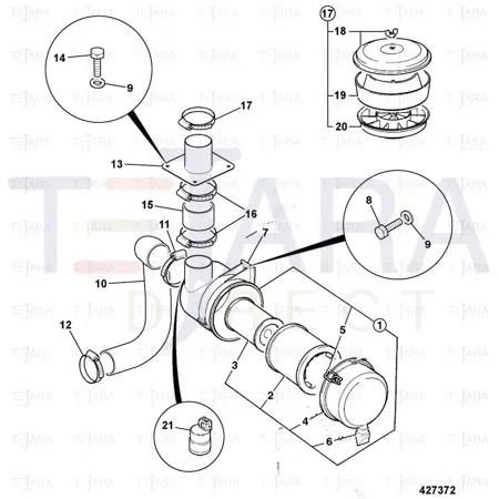 JCB Part No.# 32/925404, ELEMENT AIR PQ96 - JCB Spare Parts