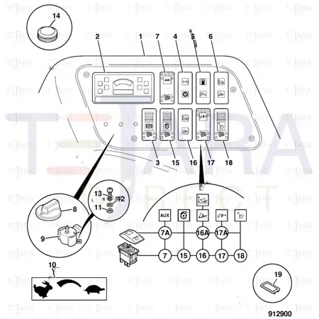JCB Part No.# 701/58879, SWITCH SPOOL LOCK OUT -TR - JCB Spare Parts