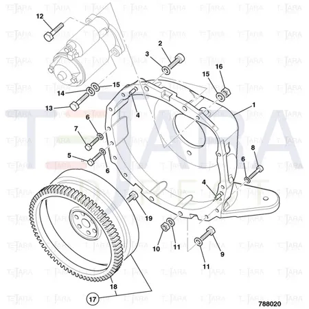 JCB Part No.# 02/634049, GEAR FLYWHEEL RING - JCB Spare Parts