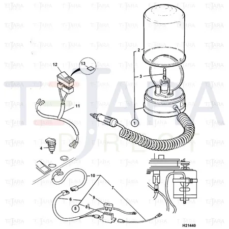 JCB Part No.# 701/10100, 1-WAY SWITCH(ILLUMINATED) - JCB Spare Parts