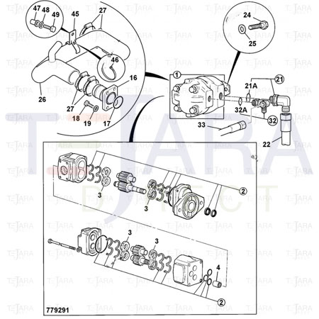 JCB Part No.# 332/F9030, ROTARY POSITIVE DISP PUMP - JCB Spare Parts