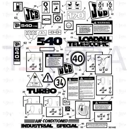 JCB Part No.# 817/18287, DECAL 540-170 - JCB Spare Parts