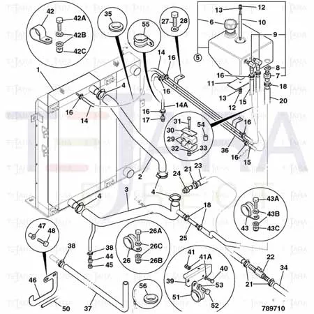 JCB Part No.# 834/11246, BOTTOM HOSE - 436 - JCB Spare Parts