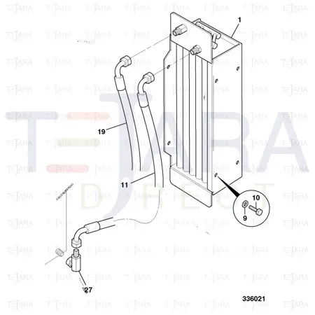 JCB Part No.# 30/925373, OIL COOLER HI FLOW - JCB Spare Parts