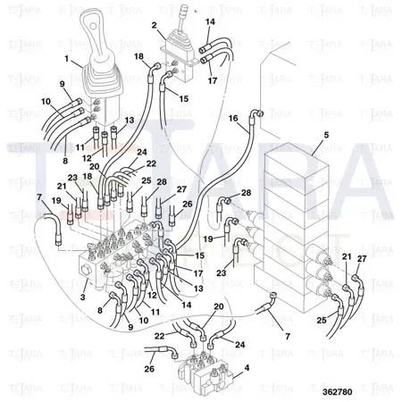 JCB Part No.# 649/51247, HOSE 1/4 BSP 840MM - JCB Spare Parts