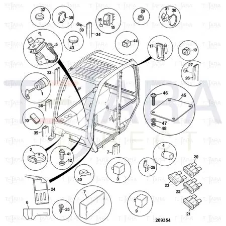 JCB Part No.# 161/01118, MOUNTING FUSE/RELAY - JCB Spare Parts