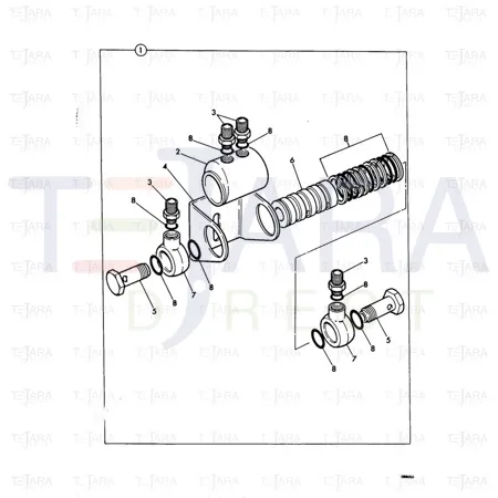 JCB Part No.# 190/33805, BANJO BODY - JCB Spare Parts