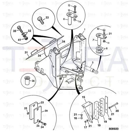 JCB Part No.# 332/V4641, GA PIVOT PIN 50 X 175 (COATED) - JCB Spare Parts