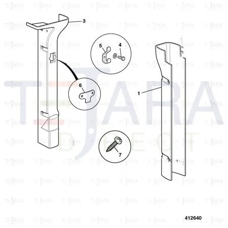 JCB Part No.# 331/25944, R/H B-POST DUCTING (Reinstate) - JCB Spare Parts