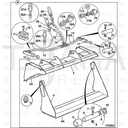 JCB Part No.# 612/04900, HOSE 3/8BSP 405mm - JCB Spare Parts