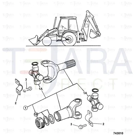 JCB Part No.# 914/60255, DRIVESHAFT rear 273 - JCB Spare Parts
