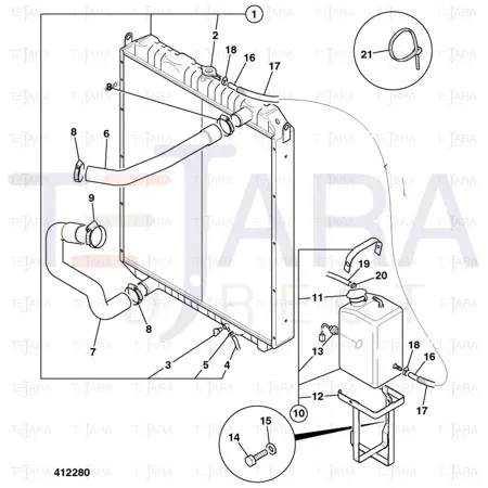 JCB Part No.# 834/10427, HOSE BOTTOM RADIATOR - JCB Spare Parts