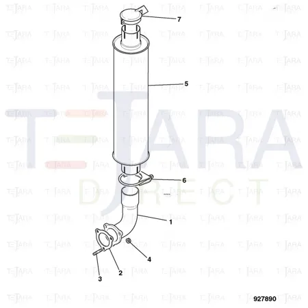 JCB Part No.# 332/C6120, FLANGED PIPE W.A - JCB Spare Parts