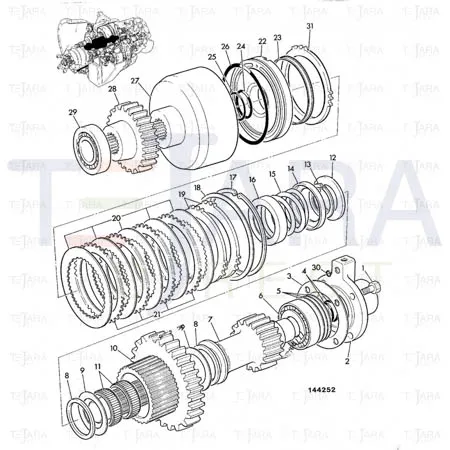 JCB Part No.# 449/10812, GEAR 40T & PLATE SUPPORT - JCB Spare Parts