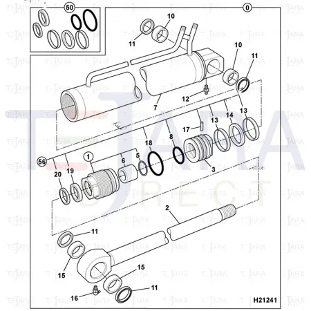 JCB Part No.# 595/10037, Head piston - JCB Spare Parts