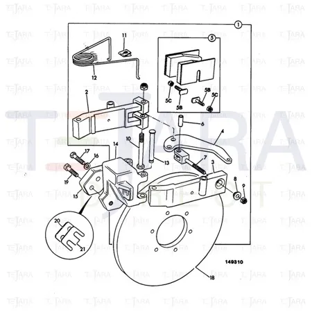 JCB Part No.# 814/00323, SPRING TORSION - JCB Spare Parts