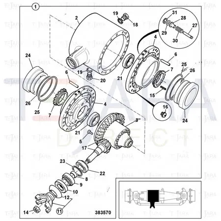 JCB Part No.# 458/20813, COUPLING YOKE - 1480 - JCB Spare Parts