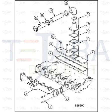 JCB Part No.# 332/Y3327, HOSE. ELBOW - JCB Spare Parts