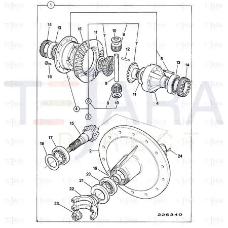 JCB Part No.# 458/M1760, GA C/WHEEL & PINION 9/32 - JCB Spare Parts
