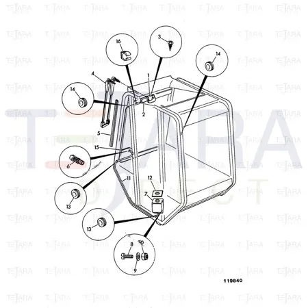 JCB Part No.# 714/09300, MOTOR -WIPER FRONT - JCB Spare Parts