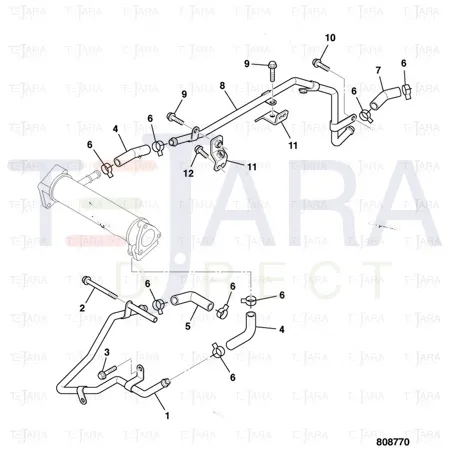JCB Part No.# 02/801883, Hose water pipe - JCB Spare Parts