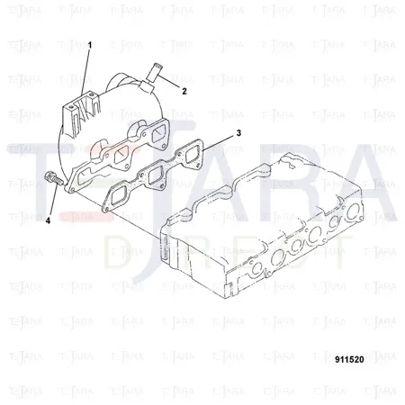 JCB Part No.# 02/601071, Gasket In-Manifold - JCB Spare Parts