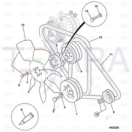JCB Part No.# 331/29466, DRIVE BELT1175La - JCB Spare Parts