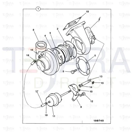 JCB Part No.# 02/201876, KIT-ACTUATOR WASTE - JCB Spare Parts