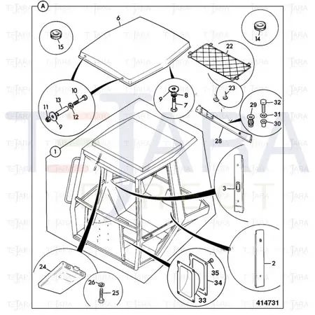 JCB Part No.# 826/01768, SCREW M6x25 BUTTON SOCKET - JCB Spare Parts