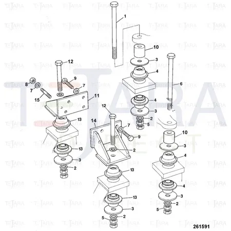 JCB Part No.# KRH0780, MOUNTING METALASTI - JCB Spare Parts
