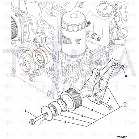 JCB Part No.# 320/08595, BEARING.KOYO.IDLER BRKT. - JCB Spare Parts