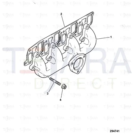 JCB Part No.# 02/201837, MANIFOLD EXHAUST - JCB Spare Parts
