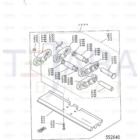JCB Part No.# JSA0038A, NUT TRACK PLATE - JCB Spare Parts