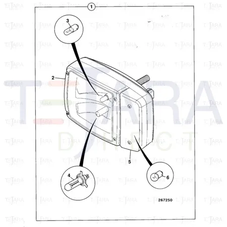JCB Part No.# 700/50119, SS.P.N700/M1925 (W) (P) LH HEADLIGHT 12V - JCB Spare Parts