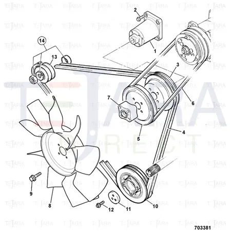 JCB Part No.# 331/38446, DRIVE BELT 1250mm - JCB Spare Parts